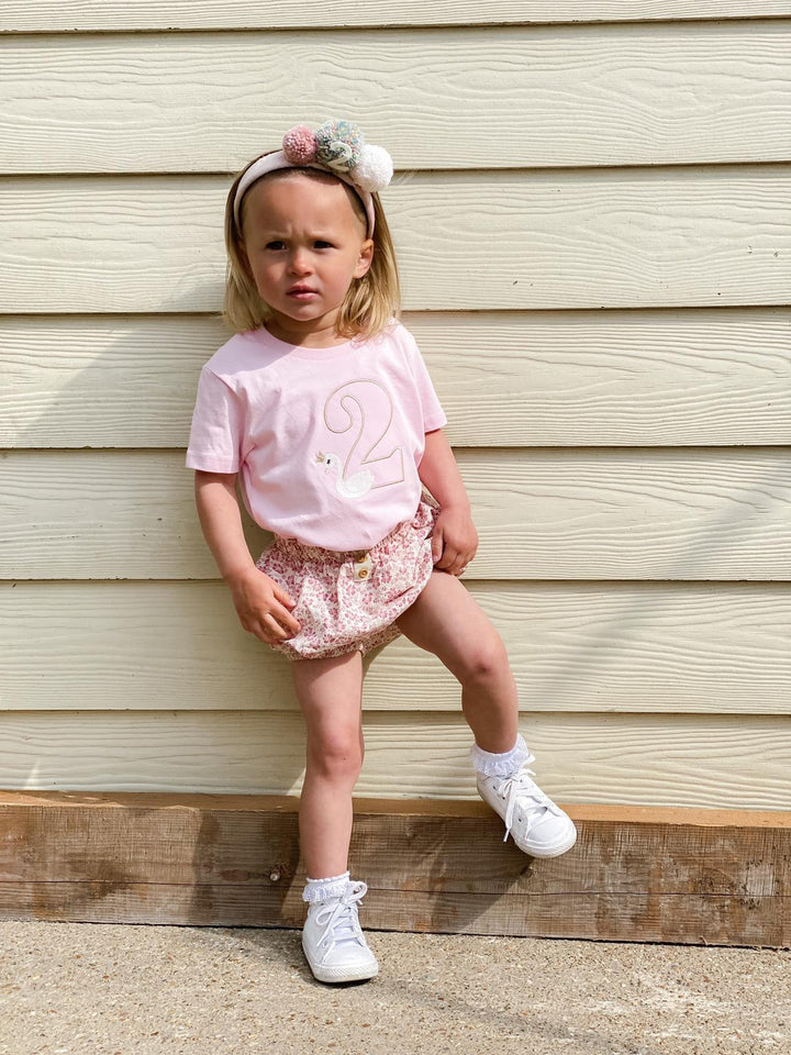 Swan birthday tshirt - embroidered